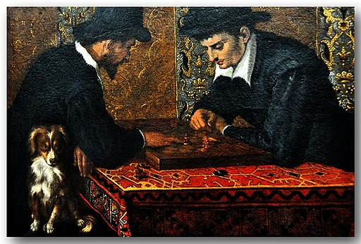 Les Joueurs d'échecs. Lodovico Carracci. 1590